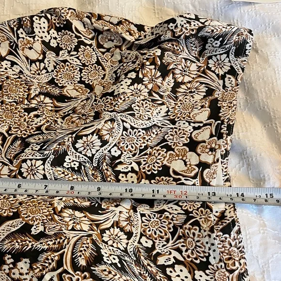 Anthropologie Satin Flare Pants Sz 8 Bohemian Floral Paisley Print Warm Neutral - Picture 15 of 17